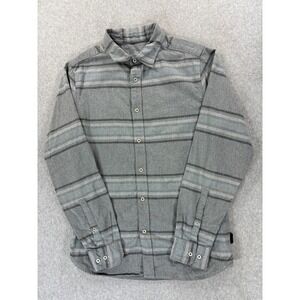 The North Face Plaid Cotton Long Sleeve Button Down Shirt (Men's Small) Gray